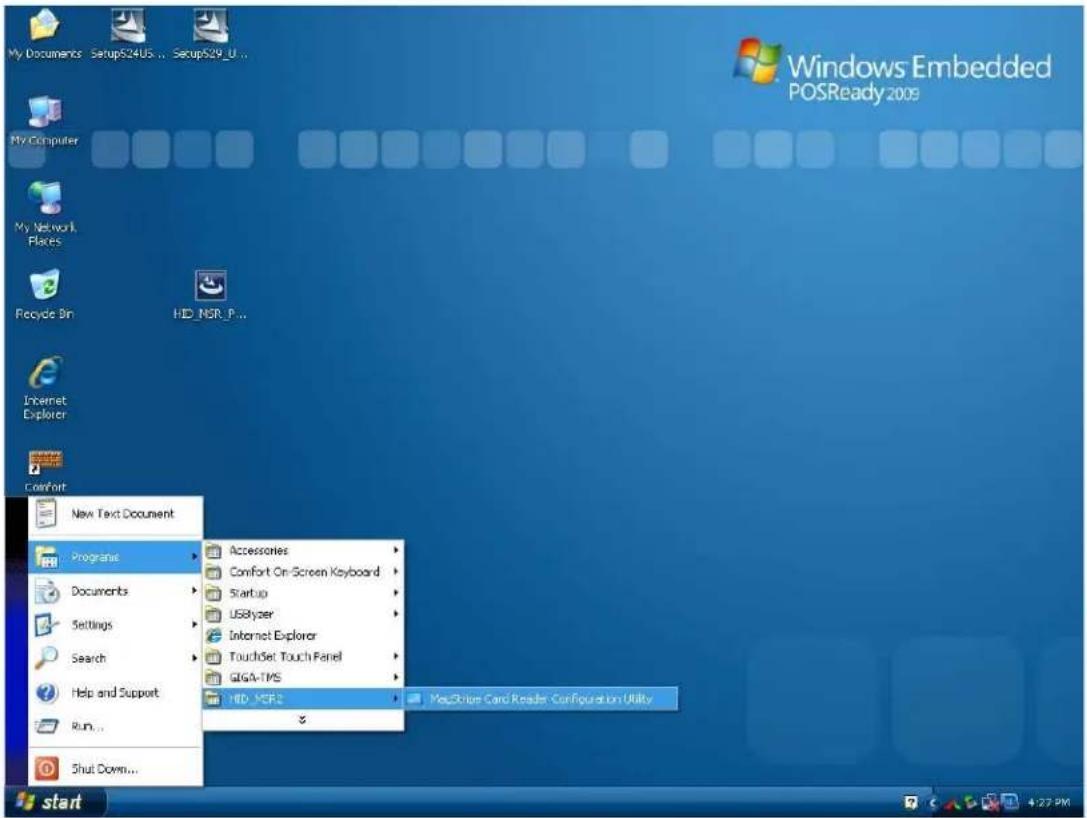 Windows Embedded POSReady 2009 My Documents SetupS24US... SetupS29_U... My Computer My Network Flakes Recycle Bin HD_NSR_P... Internet Explorer Comfort New Text Document Programs Accessories Comfort On Screen Keyboard Comforts Startup UGalyzer Internet Explorer TouchSet Touch Panel GIGA-TMS HD_MSP2 MacDrive Card Reader Configuration Utility Documents Settings Search Help and Support Run... Shut Down... start
