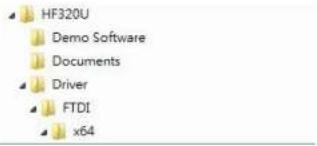 HF320U Demo Software Documents Driver FTDI x64