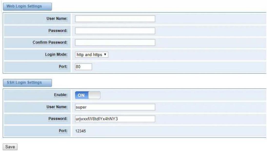 OpenVox SWG-2032L - Login Settings - 1