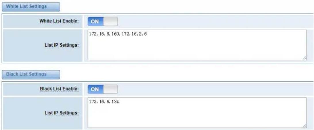 OpenVox SWG-2032L - White/Black List Settings - 1