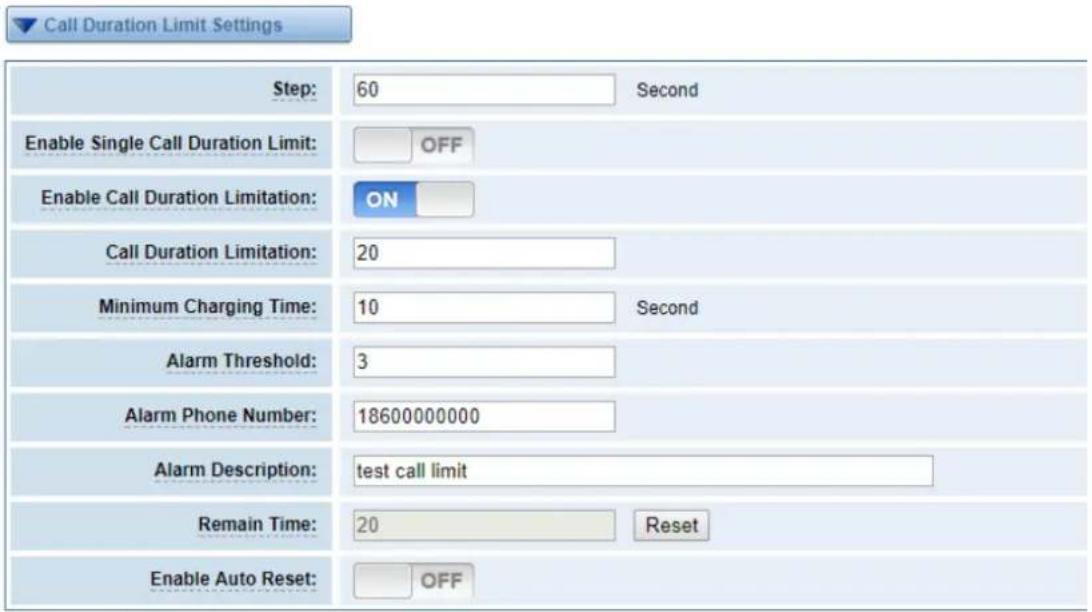 OpenVox SWG-2032L - Step \* Single Call Duration Limitation - 2