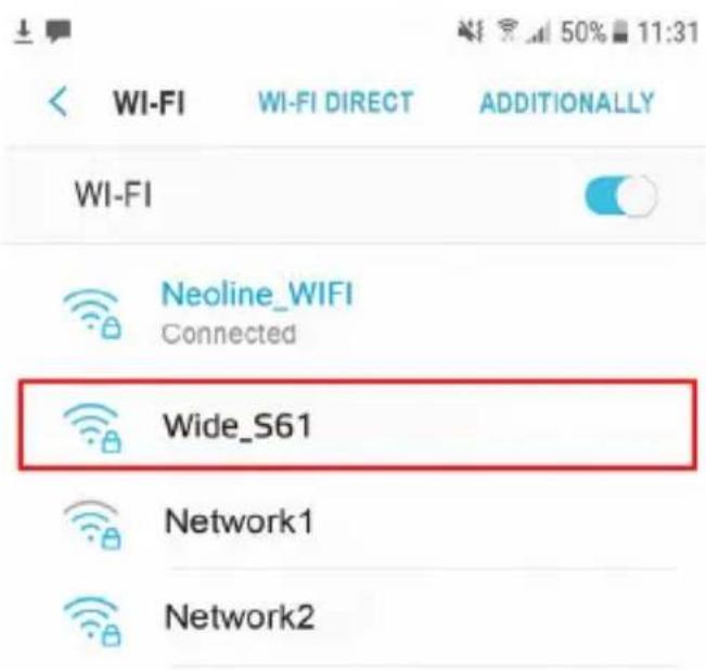 WI-FI WI-FI DIRECT ADDITIONALLY WI-FI Neoline_WIFI Connected Wide_S61 Network1 Network2