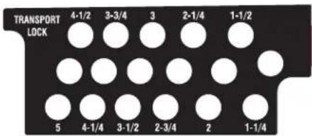 TRANSPORT LOCK 4-1/2 3-3/4 3 2-1/4 1-1/2 5 4-1/4 3-1/2 2-3/4 2 1-1/4