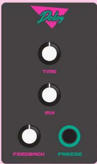 Delay TIME mix FEEDBACK FREEZE