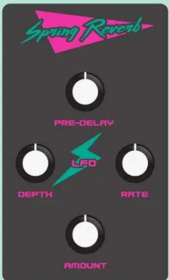Spring Reverb PRE-DELAY LFO DEPTH RATE AMOUNT