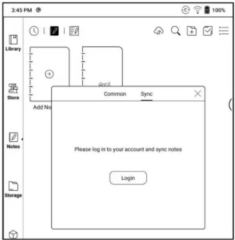 3:45 PM Library Store Add No Common Sync Please log in to your account and sync notes Login Notes Storage