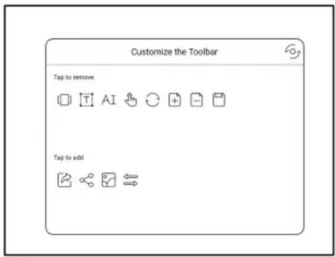 Customize the Toolbar Tap to remove Tap to add