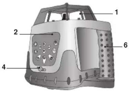 Technical diagram of a device with numbered parts labeled 1, 2, 4, and 6