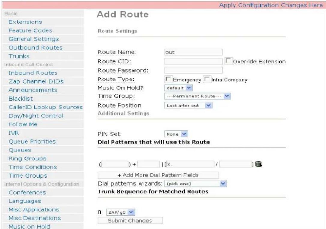 OpenVox A810P - Set outbound routes - 1