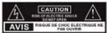 CAUTION RISK OF ELECTRIC UNDER SO NOT OPEN AVIS RISQUE DE CHOC ELECTRIQUE NE PAS OUVER