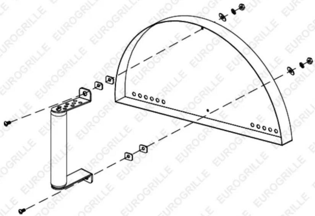 Technical diagram of a multi-layered dome structure with labeled components and EUROGRILLE branding