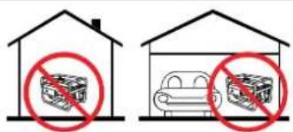 Diagram showing two scenarios of a car with a box inside, marked by red prohibition signs.