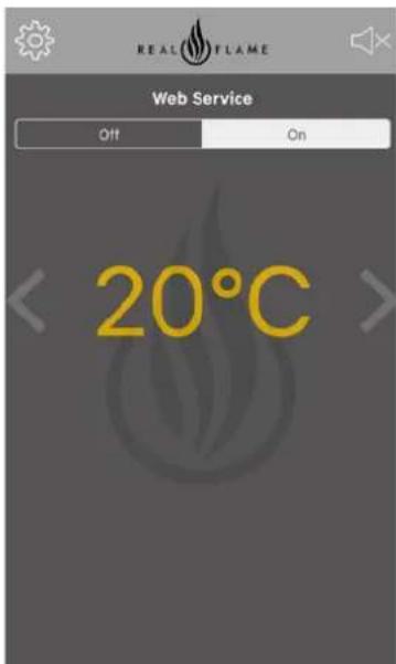 REAL O'FLAME Web Service Off On 20°C