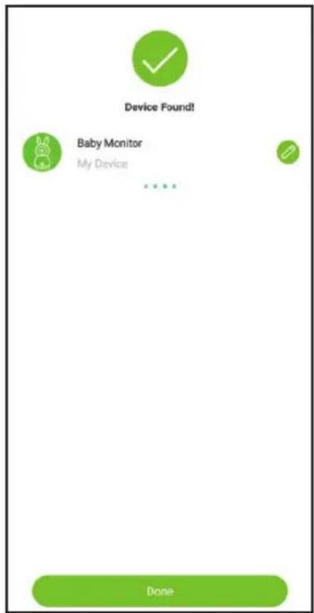 Device Found! Baby Monitor My Device Done