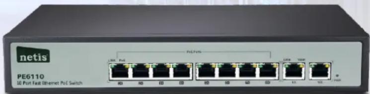 Netis PE6110 - Port Fast Ethernet PoE Switch/8 Port PoE/ 802.3af - 1
