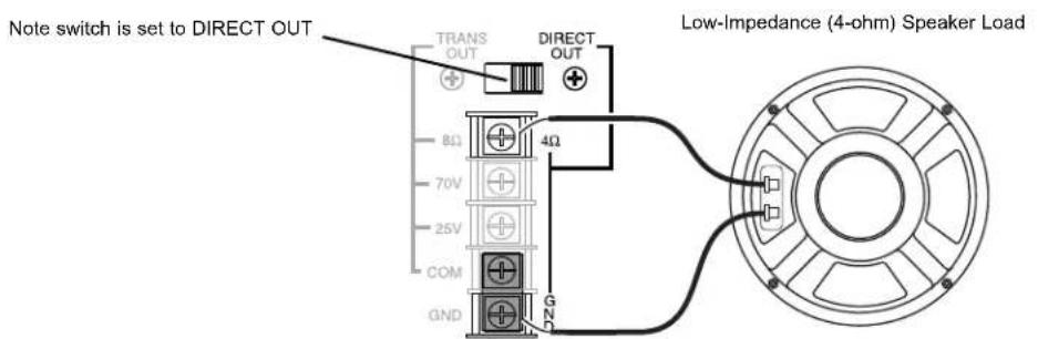 Bogen V250 - 4-Ohm Low-Impedance Speaker Connections - 3