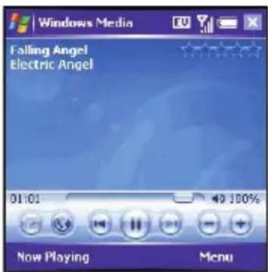 Windows Media Falling Angel Electric Angel 01:01 Now Playing Menu