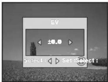 EV ±0.0 Select : ▶ Set : Select :
