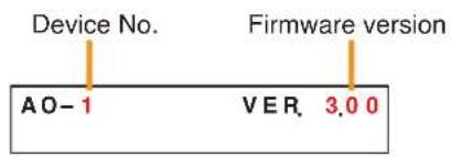 Device No. A O- 1 Firmware version V E R. 3,0 0