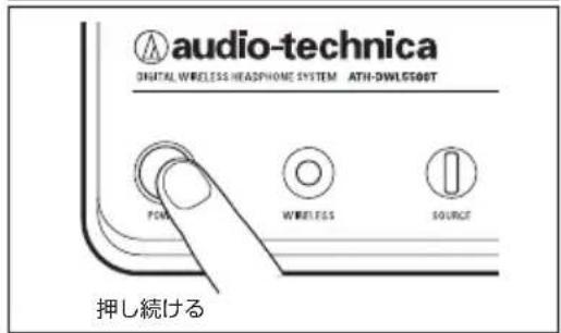 audio-technica DIGITAL WIRELESS HEADPHONE SYSTEM ATH-DWLG500T FON WIRELESS SOURCE 押し続ける