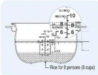 Rice for 8 persons (8 cups)