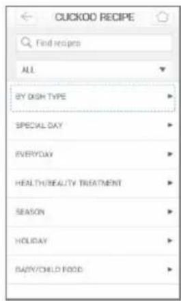 CUCKOO RECIPE Find recipes ALL BY DISH TYPE SPECIAL DAY EVERYDAY HEALTH/BEALTY TREATMENT SEASON HOLIDAY BABY/CHILD FOOD