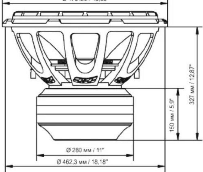 Ø 280 MM / 11" Ø 462,3 MM / 18,18" 150 MM / 5.9" 327 MM / 12.87"