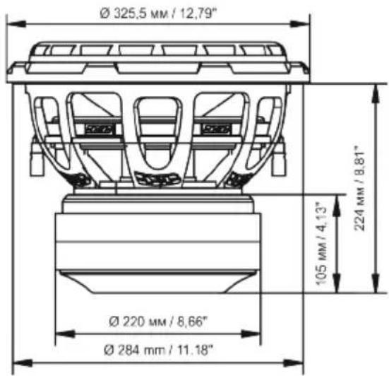 Ø 325,5 MM / 12,79" Ø 220 MM / 8,66" Ø 284 mm / 11.18" 105 MM / 4,13" 224 MM / 8,81"
