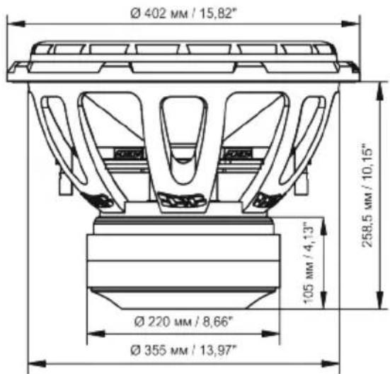 Ø 402 MM / 15,82" Ø 220 MM / 8,66" Ø 355 MM / 13,97" 105 MM / 4,13" 258,5 MM / 10,15"