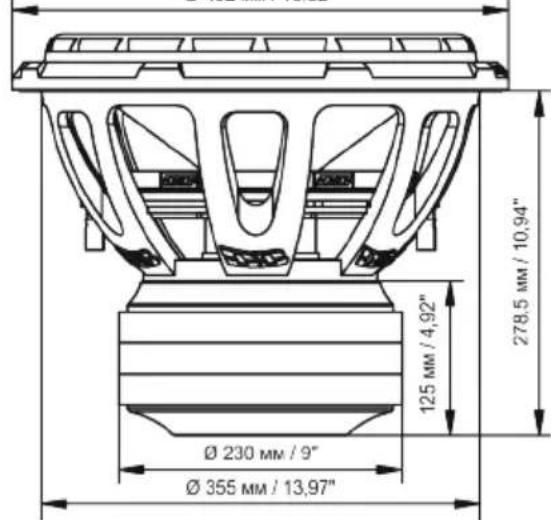Ø 230 MM / 9" Ø 355 MM / 13,97" 125 MM / 4,92" 278.5 MM / 10,94"