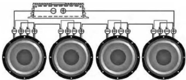 Deaf Bonce Machete MA-OGO2500.1D Sport - Subwoofers in series, coils in parallel - 3