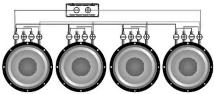 Deaf Bonce Apocalypse AAP-350.1D Atom Plus - Subwoofers in series, coils in series - 9