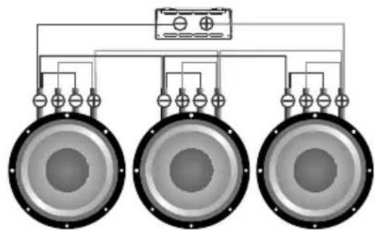 Deaf Bonce Apocalypse AAP-350.1D Atom Plus - Subwoofers in series, coils in series - 8