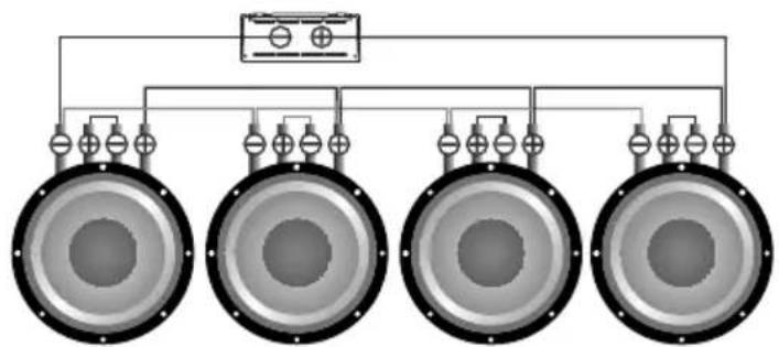 Deaf Bonce Apocalypse AAP-350.1D Atom Plus - Subwoofers in series, coils in series - 6