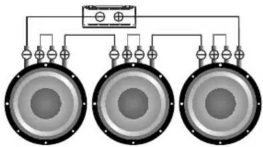 Deaf Bonce Apocalypse AAP-350.1D Atom Plus - Subwoofers in series, coils in series - 2