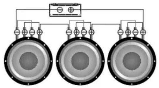 Deaf Bonce Apocalypse AAP-350.1D Atom Plus - Subwoofers in series, coils in parallel - 2
