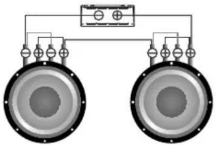 Deaf Bonce Apocalypse AAP-350.1D Atom Plus - Subwoofers in series, coils in parallel - 1