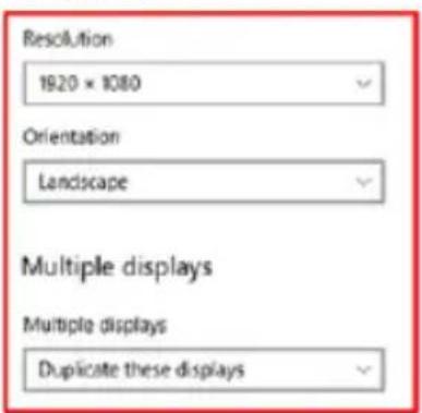 Resolution 1920 x 1080 Orientation Landscape Multiple displays Multiple displays Duplicate these displays