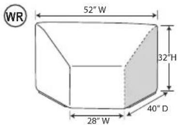 WR 52" W 32"H 40"D 28"W