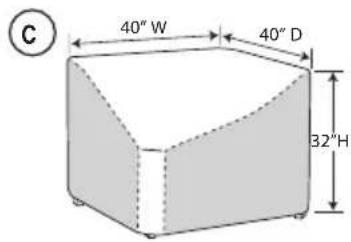 C 40" W 40" D 32"H