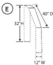 E 32"H 40"D 12"W