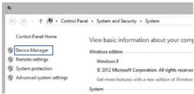 Control Panel Home Device Manager Remote settings System protection Advanced system settings View basic information about your comp Windows edition Windows 8 © 2012 Microsoft Corporation. All rights reserved Get more features with a new edition of Window System