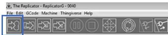The Replicator - ReplicatorG - 0040 File Edit GCode Machine Thingiverse Help