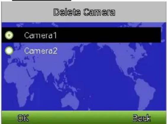 Delete Camera Camera1 Camera2 OK Back
