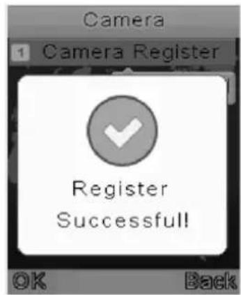 Camera 1 Camera Register Register Successful! OK Back