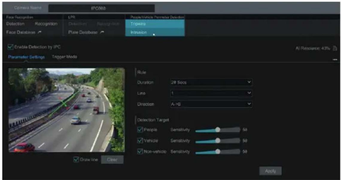 Vimar ELVOX 46NVR.08PS - Configurazione Attraversamento linea (Tripwire / Line Crossing): - 1