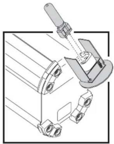 Technical diagram of a mechanical assembly with no visible text or symbols