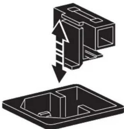 Isometric diagram showing a mechanical component being lifted by an arrow, with no text or symbols present.