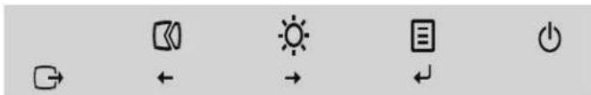 Weather and lighting control icons including alarm, sun, directory, and power button