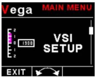 Vega MAIN MENU 1300 VSI SETUP EXIT